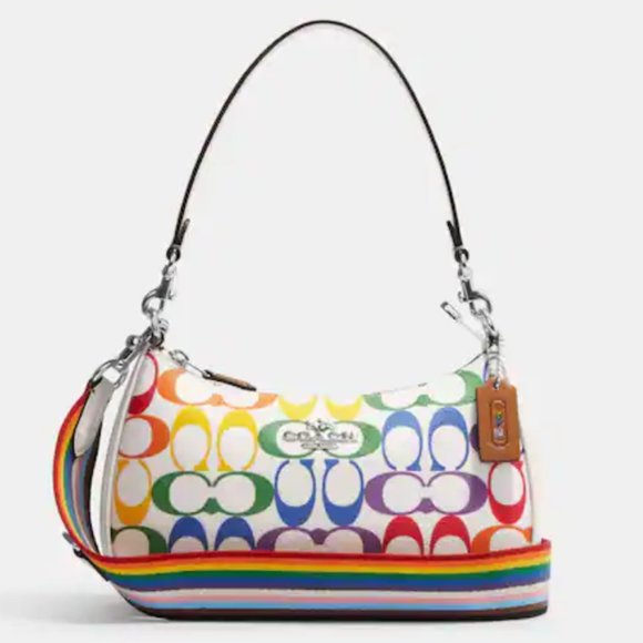 Coach - Teri Shoulder Bag In Rainbow Signature Canvas (NWT) - Picture 1 of 5